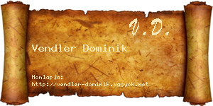 Vendler Dominik névjegykártya