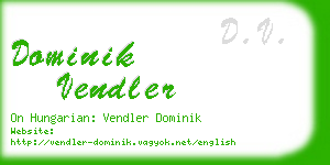 dominik vendler business card